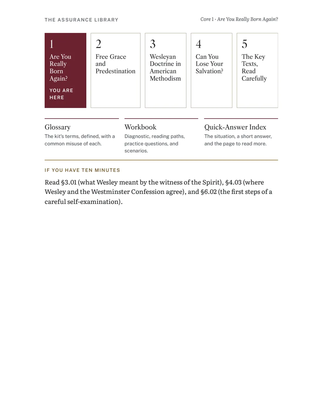 Page from Core 1 with the kit map