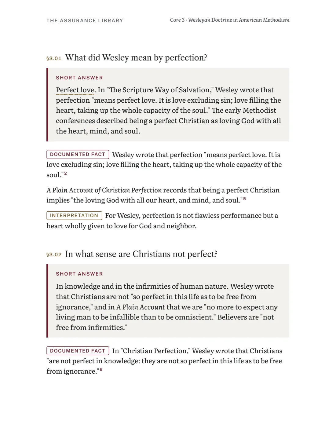 Page from Core 3 on Christian perfection
