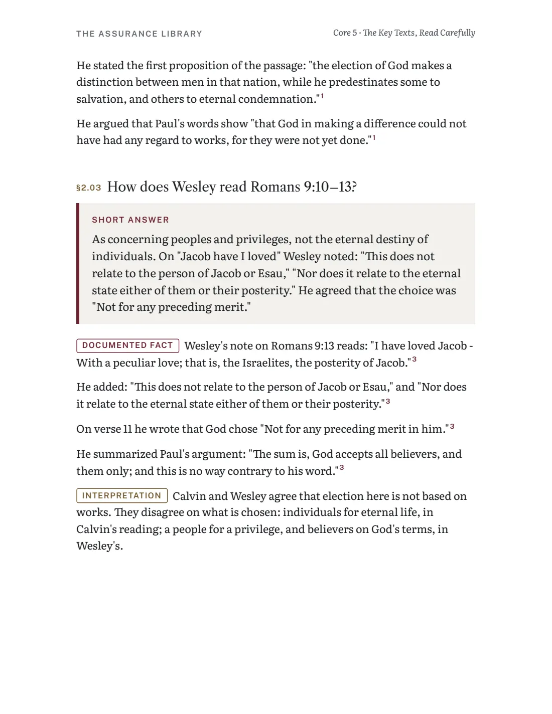 Page from Core 5 on Romans 9